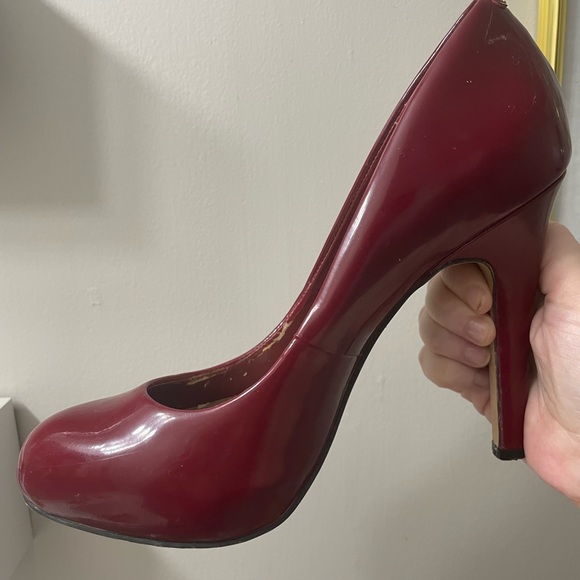 Jessica Simpson, Cherry Red Platform Stiletto 37.5. Genuine Leather - Picture 2 of 7